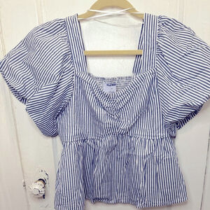 Old Navy Blue Striped Top plus Size 4X
